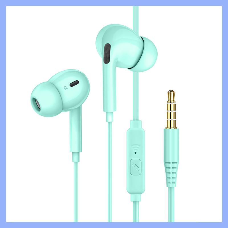Wired call cell phone headset 3.5mm universal macaron color in-ear in-line control earbuds