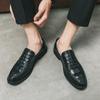 Pánské mokasíny Street Style Skládané Embosované Boty Černé Formální Obchodní Svatba Ples Tuxedo Párty Boty Velká Velikost