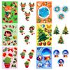 6 Pack Christmas Creative Diy Puzzle Face Changer Sticker Elk Crystal Ball Elf Game Guka Collage