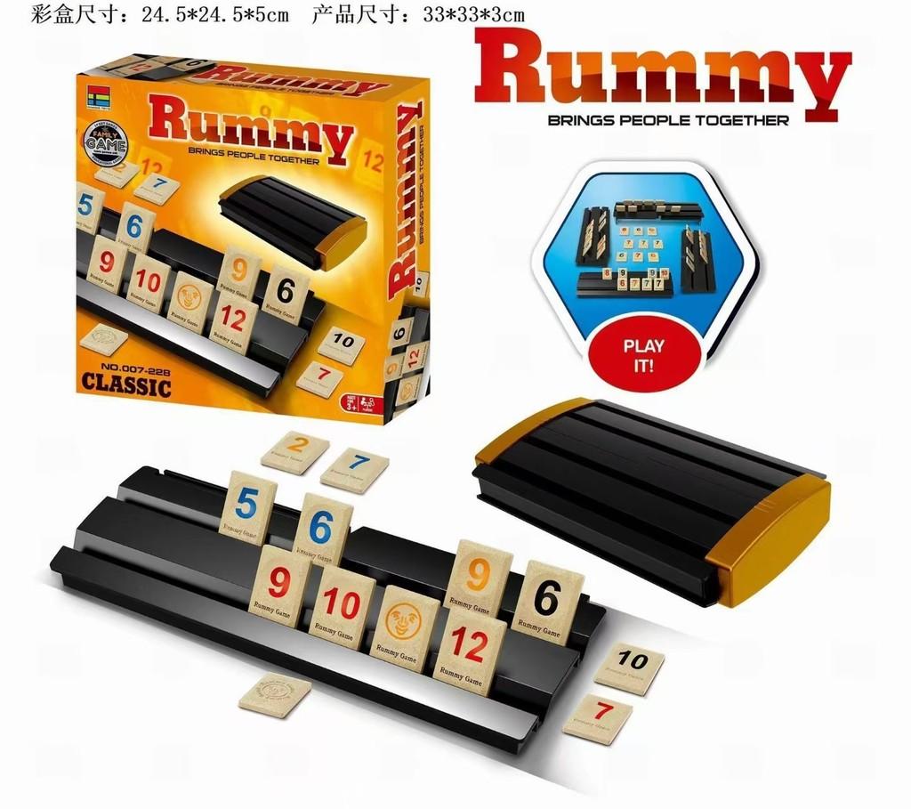 Rummy Number Card Game With Plastic Material For Family Fun And Brain Development