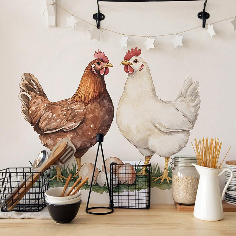 Garden Style Rooster Green Grass Bedroom Kitchen Home Background Landscaping Wall Sticker