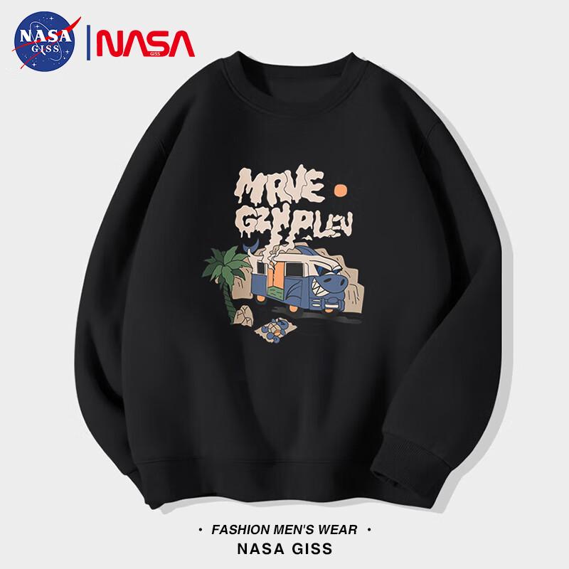 

NASA GISS Men s Autumn/Winter Trendy Casual Loose Round Neck Sweatshirt M