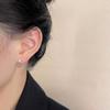 Beixi S925 Sterling Silver Zirconia Heart Stud Earrings - Simple, Fashionable, and Versatile.