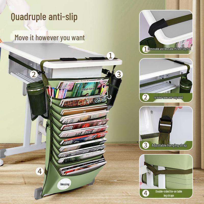 Large Capacity Hanging Bedside Book Bag - Ideal for Middle & High School Students