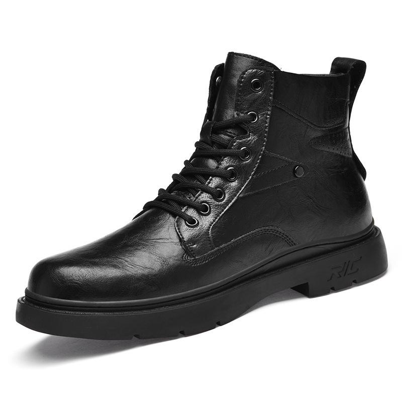 Men's Large Size High-Top Leather Winter Martin Boots for Outdoor Work