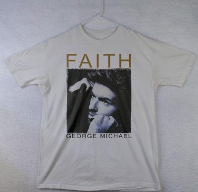 HOT! George Michael Faith White Unisex Cotton Unisex White T-shirt Size S-5XL