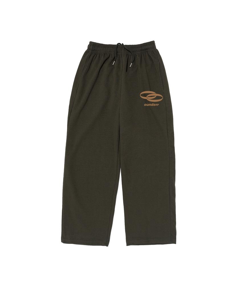 OUNDERR Reverse Circle Logo Wide Pants (Khaki)