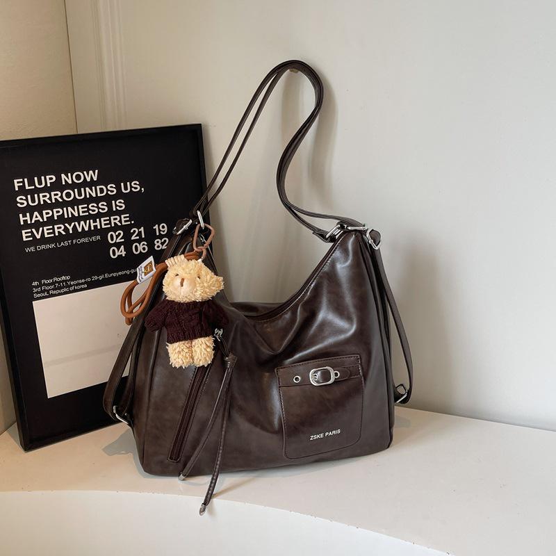 

Women s Large Capacity Versatile Tote & Shoulder Bag for Casual Outdoor Commuting Without Pendant кофейный