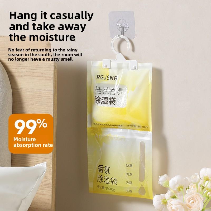 Hanging Wardrobe Dehumidifier for Homes Moisture-Proof Anti-Dryness Aromatic Mould-Resistant Bag