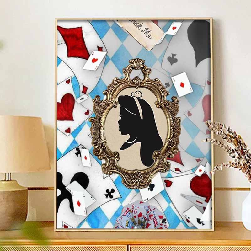 Disney Diamond Painting Kit Alice Silhouette Hand Embroidery 5D DIY Diamond Art Home Decor Creative Handicrafts Gift For Wall Art Decor