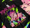 Ryomen Sukuna T-shirt Jujutsu Kaisen Anime Itadori Black T-shirt Strong 014