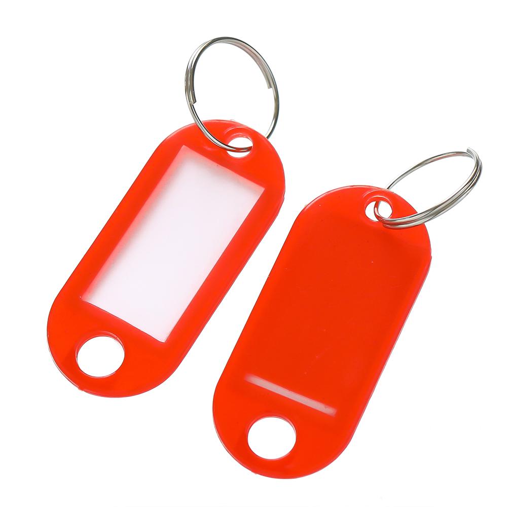 50pcs/Lot Colorful Plastic Tags Classification Card Key Tags Label Name Baggage Tag ID Name Number Tags with Split Ring