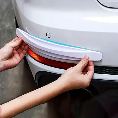 2pcs Car Bumper Protectors Carbon Fiber Design Scratch Guards Durable Plastic Rubber Corner Guards for Front/Rear Bumpers