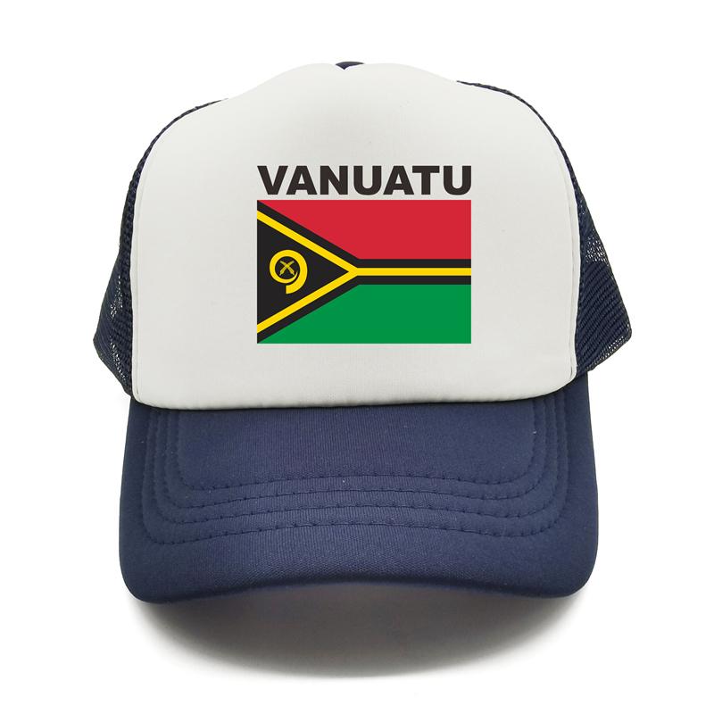 Vanuatu Trucker Cap Summer Unisex Cool Country Flag Hat Baseball Caps Unisex Outdoor Mesh Net Caps