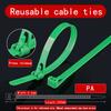 50PCS/100pcs 5*200 Plastic Reusable Cable Zip Tie Nylon May Wrap Straps Ties Slipknot Loose SlipknotRecycle Organizer Detachable