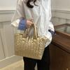 Large Capacity Tote Bag For Women Cotton Padded Nylon Handbag Solid Color Casual Elegant Shoulder Bag Fashion Purse