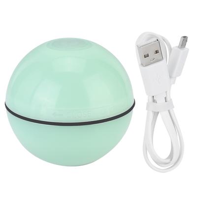 ABS Chargement USB LED Lumineuse Intelligente Jouets Boule Automatique Roulante pour Jouer avec Animal Chat(vert)