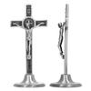 Catholic   Hand Made Zinc Alloy Metal Vertical Catholic Crucifix Wall   with Removable Base