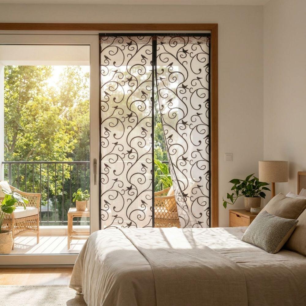 Vine Pattern Magnetic Screen Door Automatic Self-adhesive Door Curtain Mesh Door Screen  Kitchen