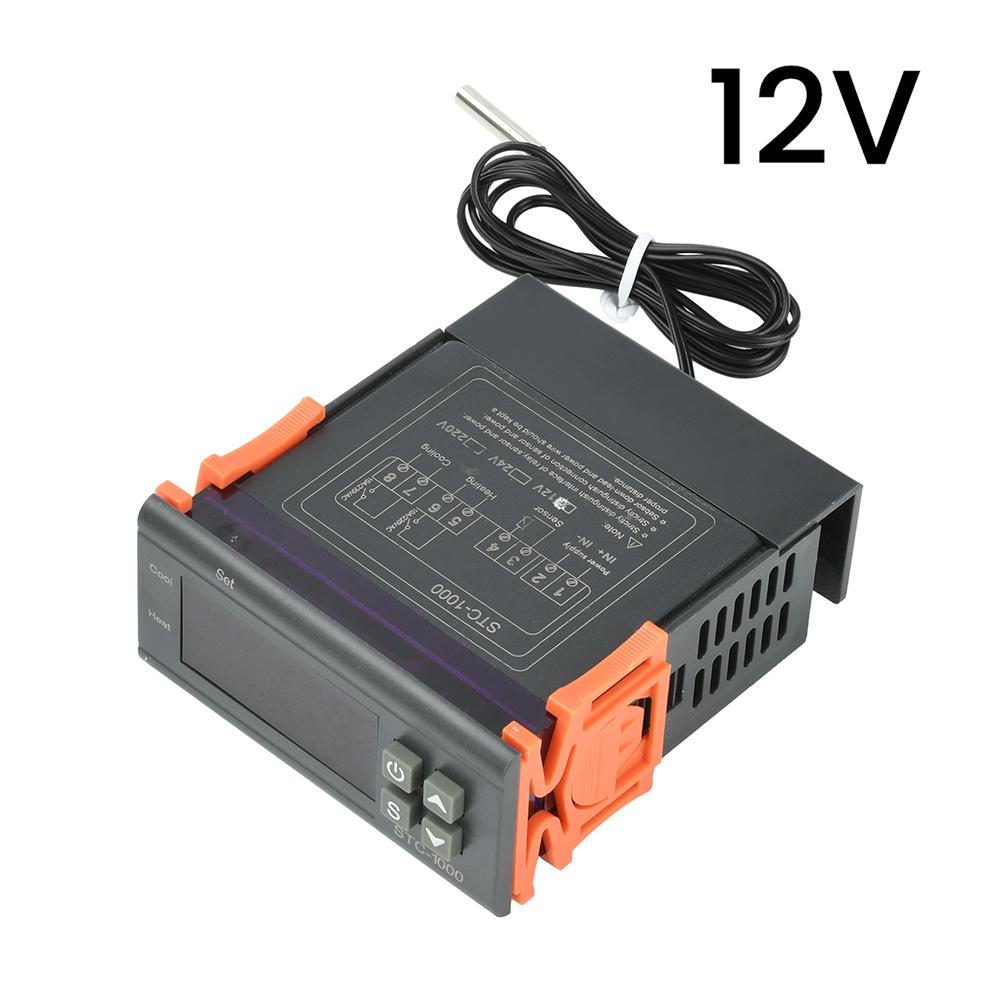 

STC-1000 Digital Temperature Controller With NTC Sensors AC 220V DC12V 24V Thermostat Controller for Incubator Refrigerator 12V