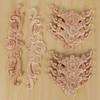 Ahvqevn 10pcs Wood Carving Wall Decor, Flower Wooden Applique Corner Ornaments for Furniture Door Cabinet Bed Home Decoration