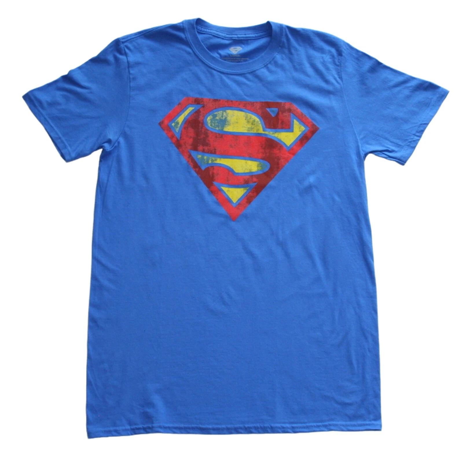 Superman Distressed Logo Men s T- Shirt - NWT M
