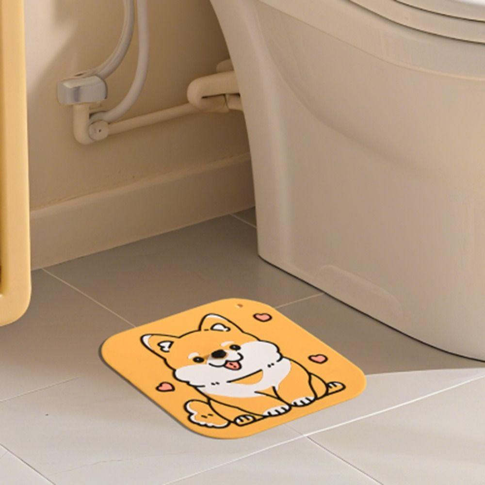 Silicone Floor Drain Cover Cartoon Dog Sewer Filter Pad  for Bathroom Hair Collection