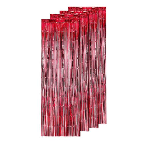 4ks dešťová záclona Lehké opakovaně použitelné lesklé třásňové závěsy na večírky Oslavy narozenin