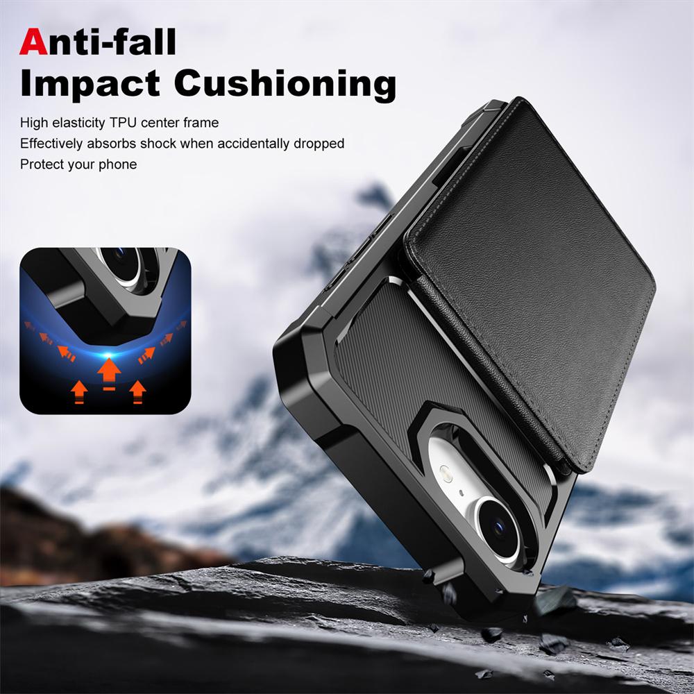 Flip Wallet with Card Holder Phone Case for IPhone 16E 16 Plus 15 14 13 12 Mini Pro Max XS XR Bracket Leather Shockproof Cover