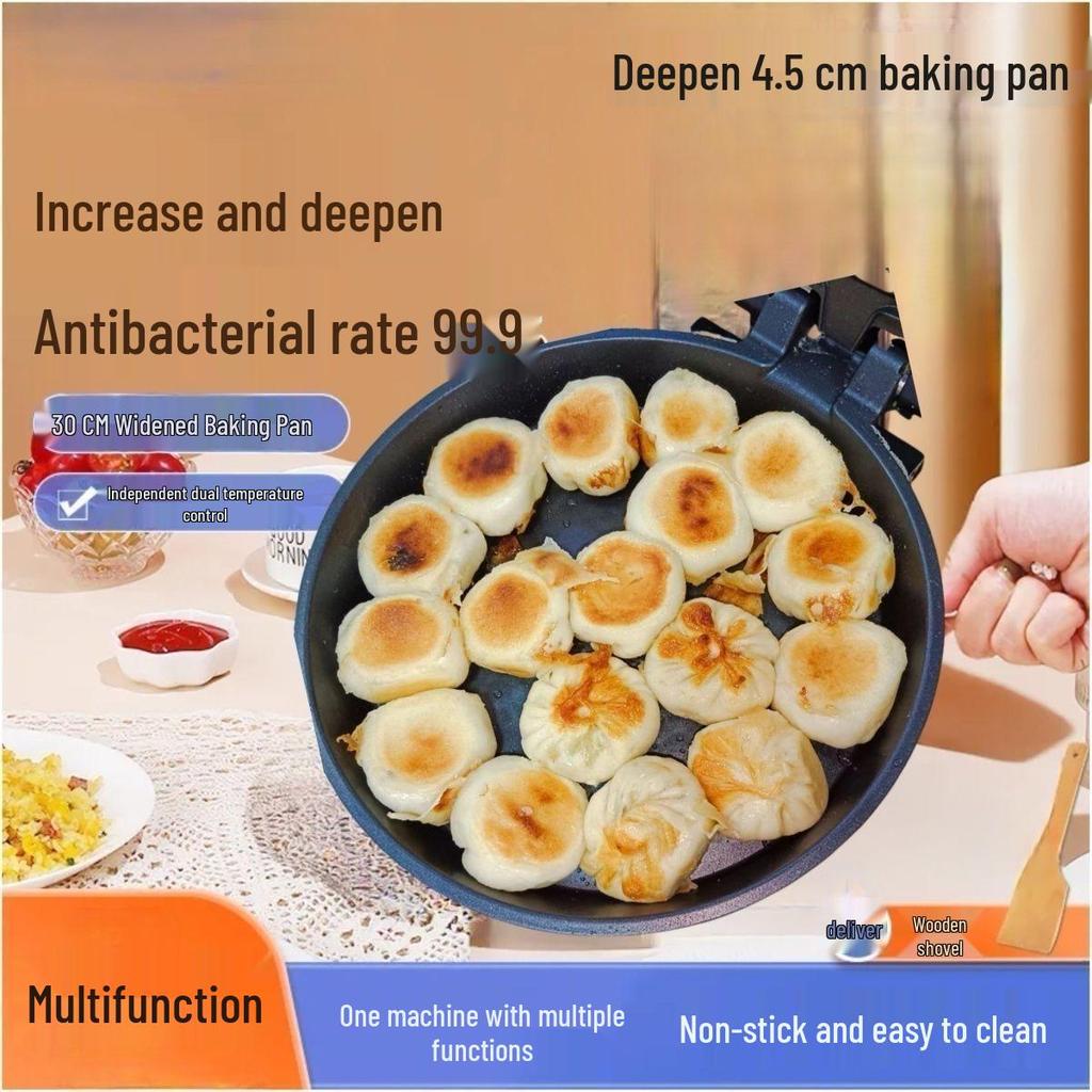 Home Electric Griddle: Double-Sided Heating, Non-Stick, Deep Grill Pan for Barbecue, Fried Eggs, Pancakes.