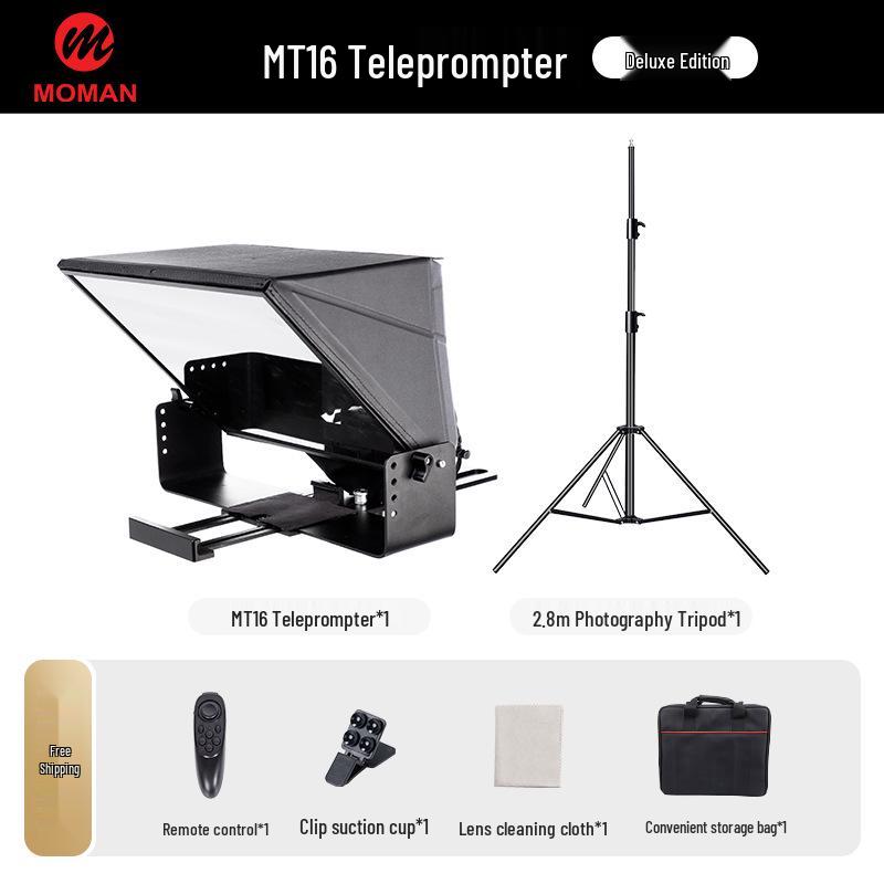 8MOMAN MT12 Teleprompter: Large-Screen Script Reader for Mobile Phones, DSLRs, and Tablets