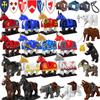 3-8CM Brinquedo de Construção Arquitetura Militar Medieval Blocos de Montar Caract Cavaleiro Cavalo de Guerra Escudo Corda de Cavalo Sela Acessórios Criativos Brinquedo Presente