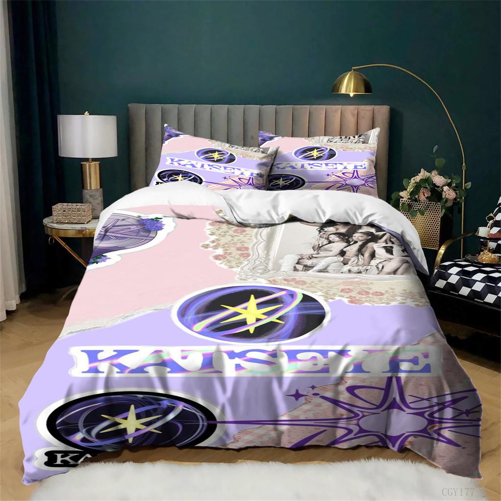 Queen Size Katseye Duvet Cover Set Ultra Soft Bedding Set For All Seasons 3-Pcs Lightweight Classic Quilt Cover For Teens