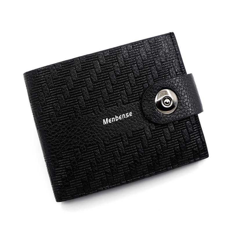 

Men s Embossed Leather Wallet with Magnetic Buckle and Coin Pocket