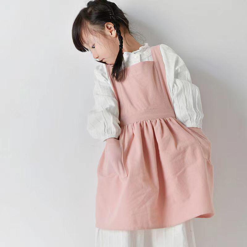 Floral Long-Sleeve Cotton Apron for Women - Japanese Style Cooking Cover-Up