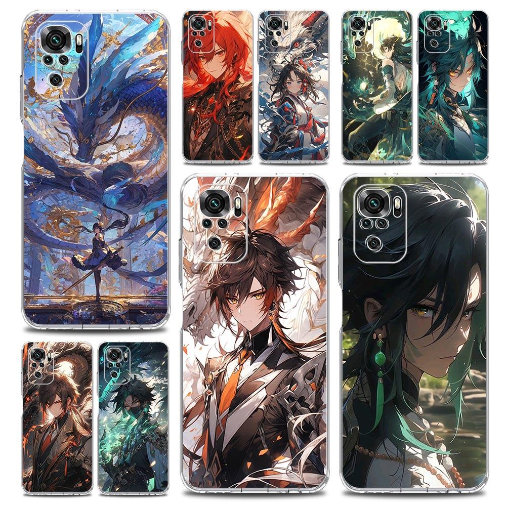 Genshin impact dragon Genshin Zhongli Case For Xiaomi Redmi Note 13 12 5G 9S 9 8 10 11 Pro 4G 9T 13C 12C10C 9C 9A 7 Pro Cover