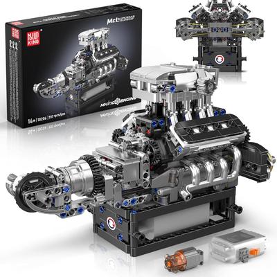MOULD KING 10206 Technické díly pro auta Hračky Motorizované sportovní auto MCL V8 Motor Stavební kostky Cihličky Dětský vánoční dárek