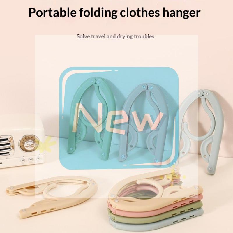 Folding Clothes Hanger With Anti Slip Clips And Space Saving Design Perfect For Travel Home Dorm Clothing Storage