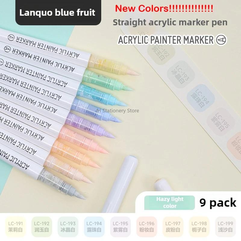 Languo 207/9 Direct Liquid Acrylic Paint Pens Brush Color Marker Pen for Rock Painting Stone Ceramic DIY Art Supplies Stationery