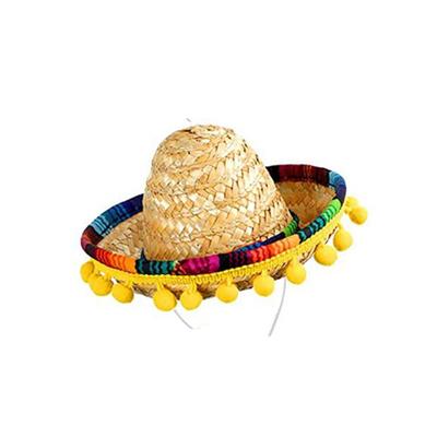 Cute DIY Mexican Mini Hat Straw with Hoop Funny Hats Sombrero Hat Carnival