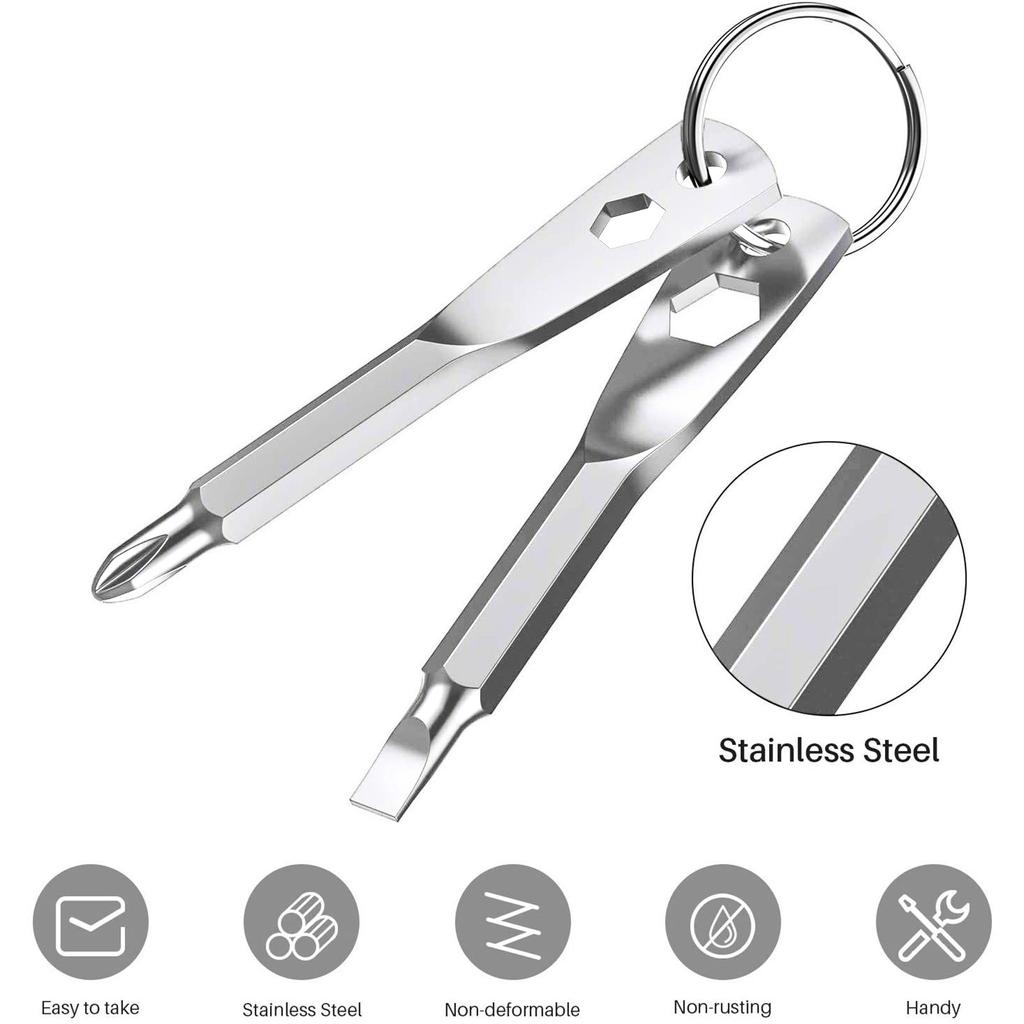 Keychain Screwdriver Tool Gifts for Men, Kusonkey 4-in-1 Screwdriver Bit