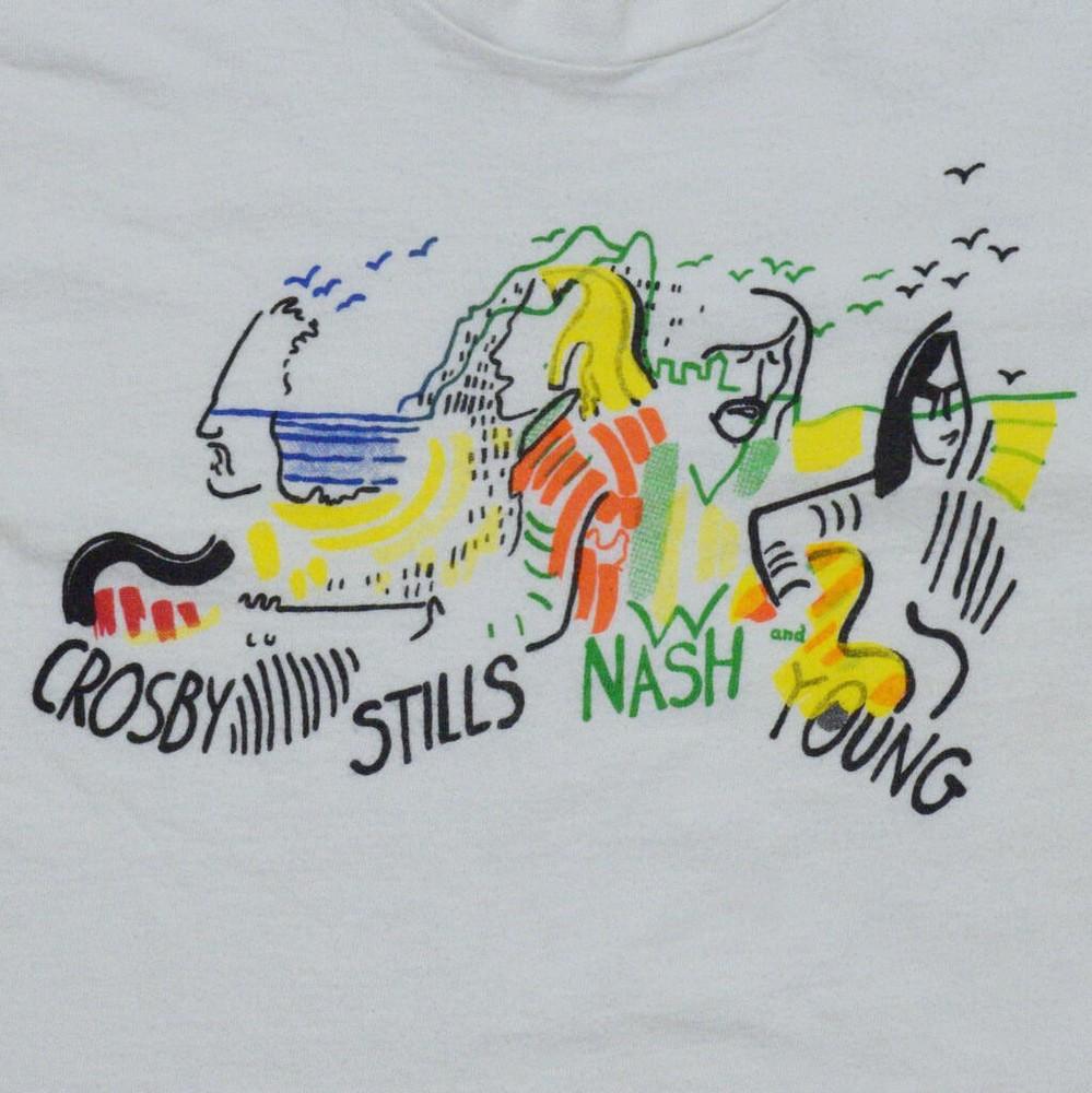 Crosby Stills Nash Young band T-shirt White Unisex All Sizes S-5XL Unisex T-Shirt L