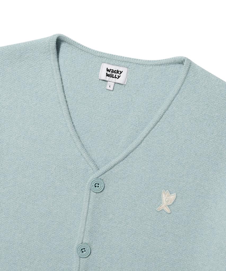 Wacky Willy V-Neck One-Point Cardigan Mint
