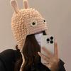 Winter Warm Knit Hat for Women Funny Monsters Hat Hooded Skull Hat Outdoor Activity Cap Windproof Headwear Pullover Hat