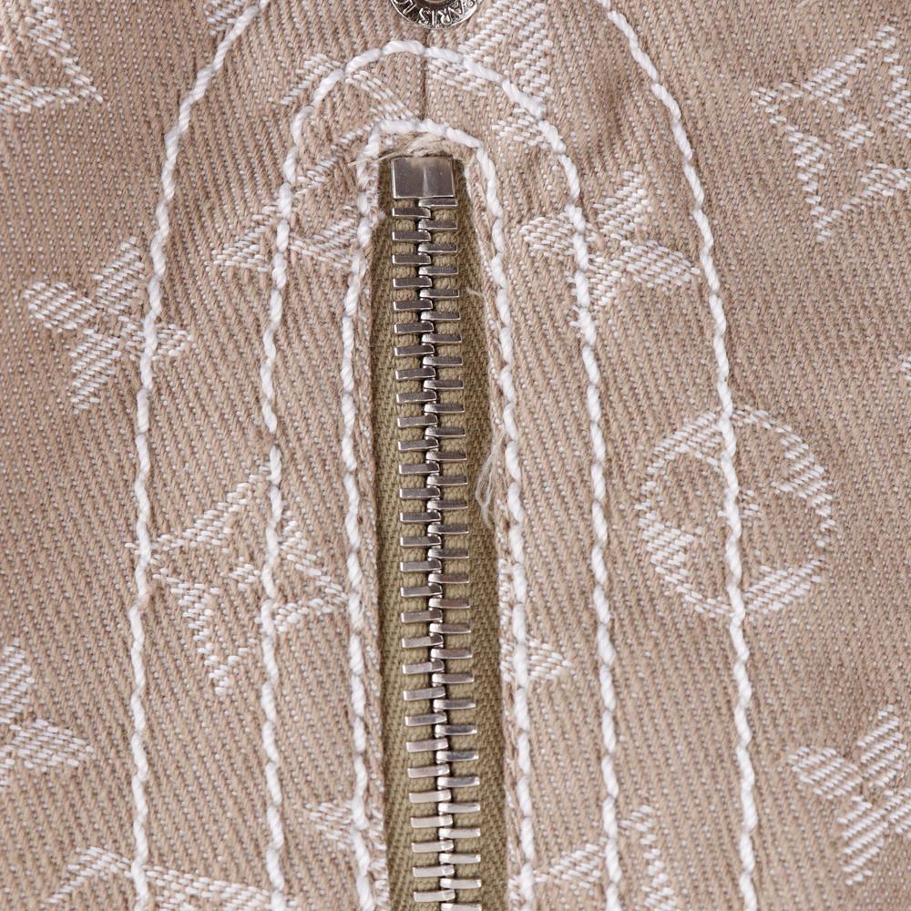 LOUIS VUITTON Monogram denim skirt tight Brown cotton/polyester Women Used