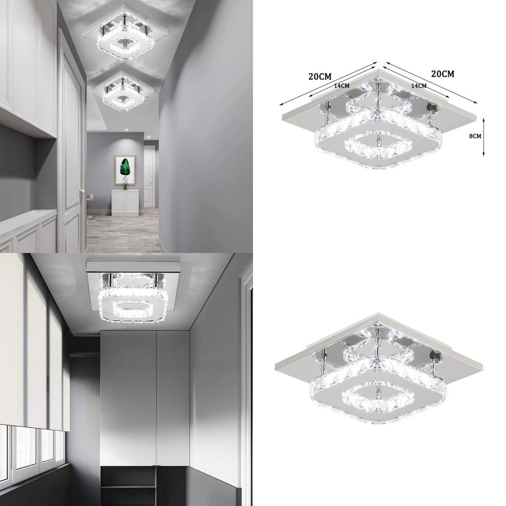 Elegant Square Crystal Led Ceiling Light Modern Minimalist Design For Living Room