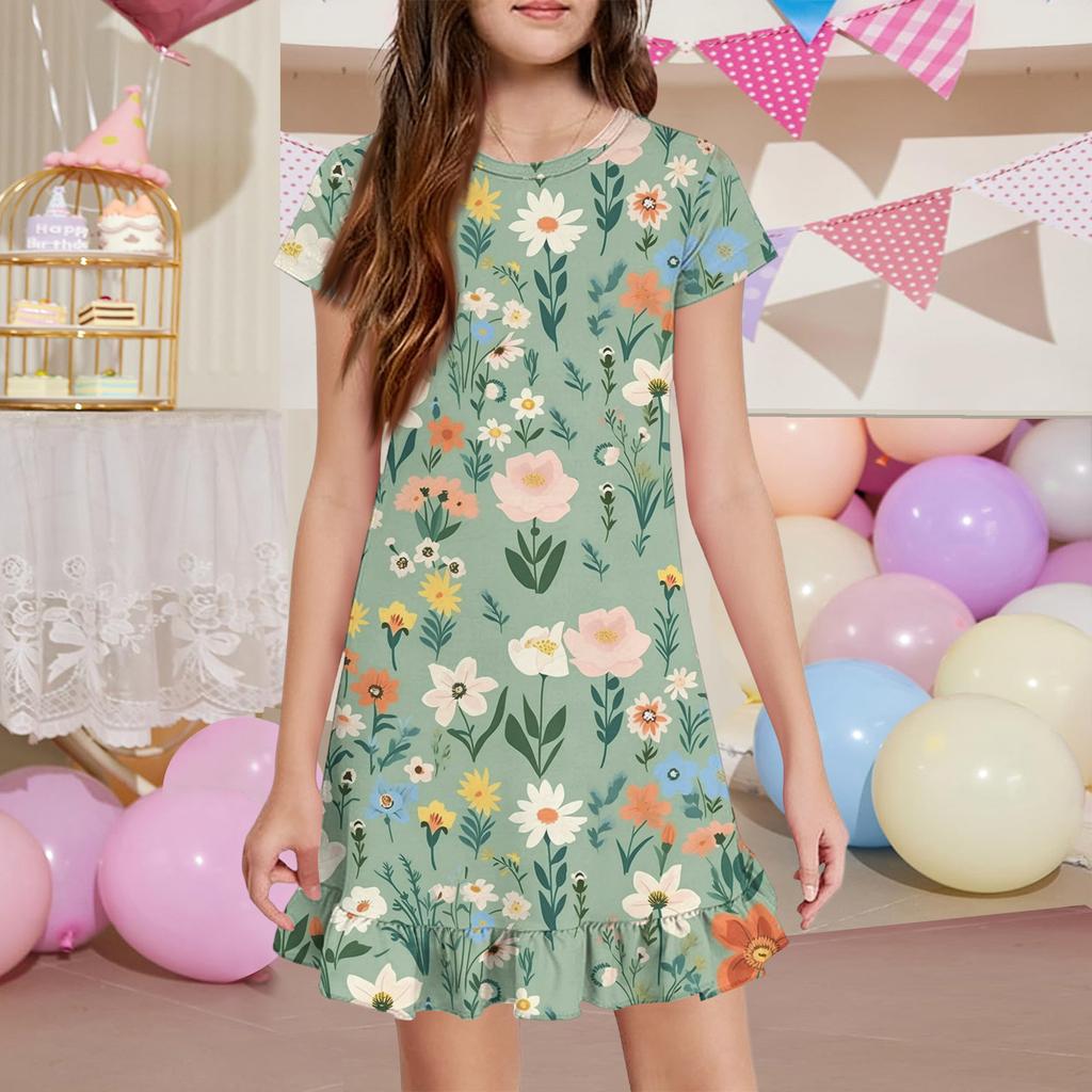 Girls' Pocket Dress - Short Sleeve Loungewear