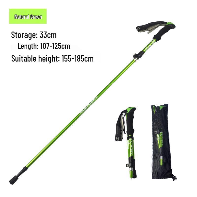 Lightweight Telescopic Aluminum Hiking and Trekking Poles - Folding Design for Outdoor Climbing and Walking