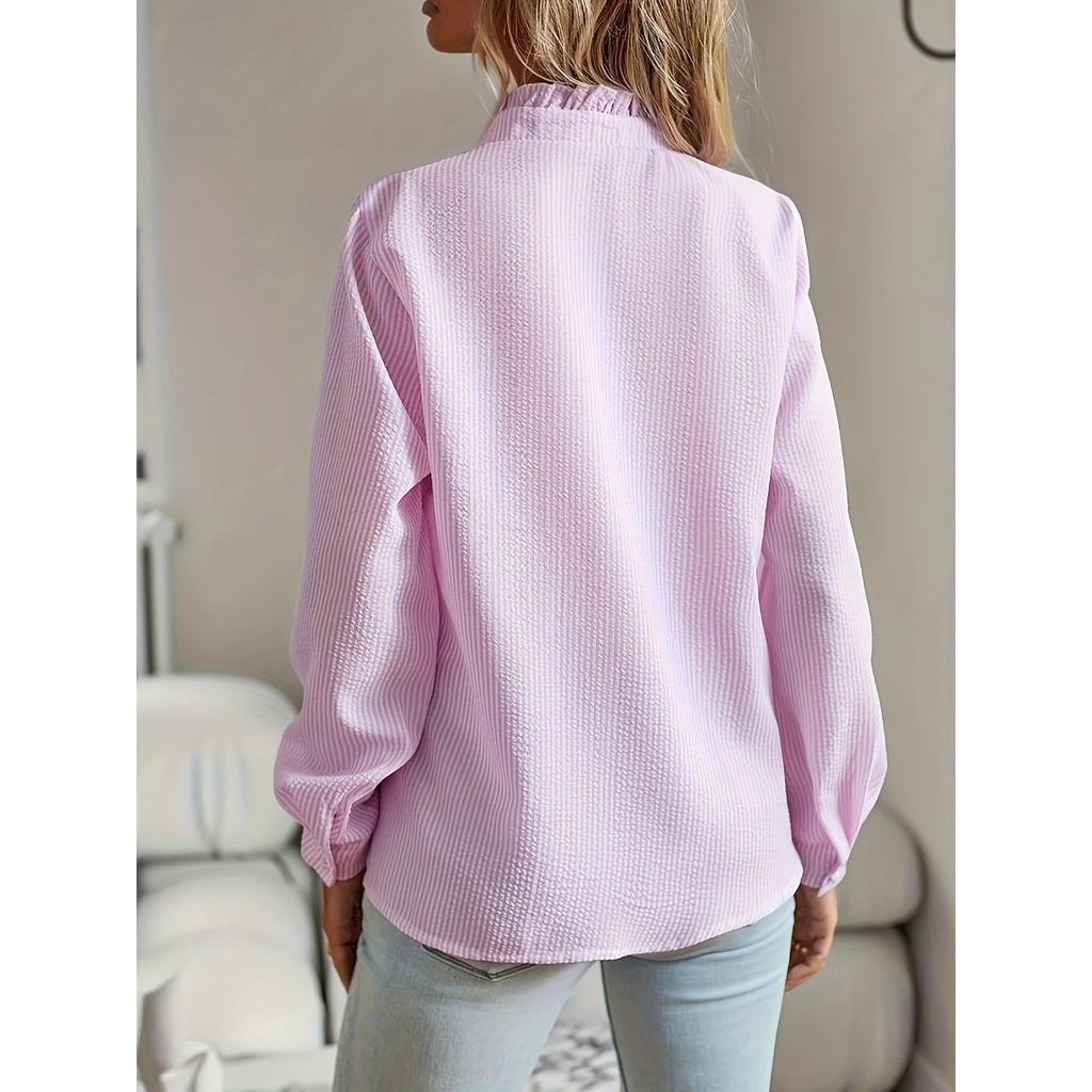 Fall Winter Women's Long Sleeve Shirt Elegant Commute Blouse Top for Casual Daily Office Wear
