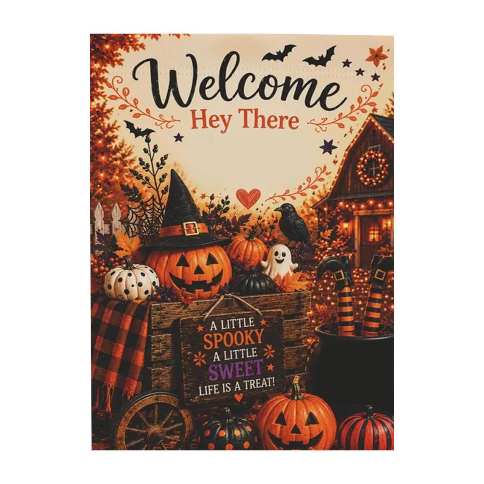 Halloween Garden Flag - Double Sided Outdoor Yard Decoration for Fall and Halloween Party One Size